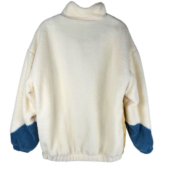 Aelfric Eden Sherpa Fleece Jacket Men's Medium Oversized Geometric Wavy Full Zip - Picture 4 of 8